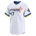 Youth Houston Astros ＃47 Rafael Montero White Limited 2025 City Connect Jersey