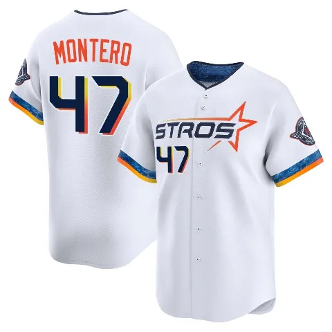 Youth Houston Astros ＃47 Rafael Montero White Limited 2025 City Connect Jersey