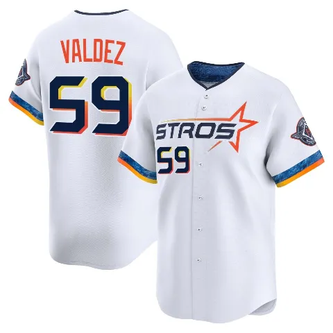 Youth Houston Astros ＃59 Framber Valdez White Limited 2025 City Connect Jersey