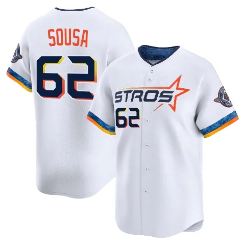Youth Houston Astros ＃62 Bennett Sousa White Limited 2025 City Connect Jersey