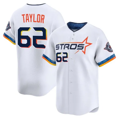Youth Houston Astros ＃62 Blake Taylor White Limited 2025 City Connect Jersey