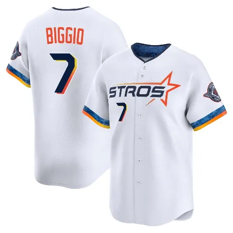 Youth Houston Astros ＃7 Craig Biggio White Limited 2025 City Connect Jersey