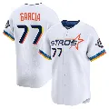 Youth Houston Astros ＃77 Luis Garcia White Limited 2025 City Connect Jersey