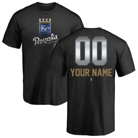 Youth Kansas City Royals ＃00 Custom T-Shirt Black Custom Midnight Mascot T-Shirt -