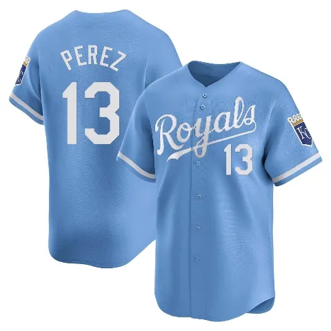 Youth Kansas City Royals ＃13 Salvador Perez Light Blue Limited Alternate Jersey