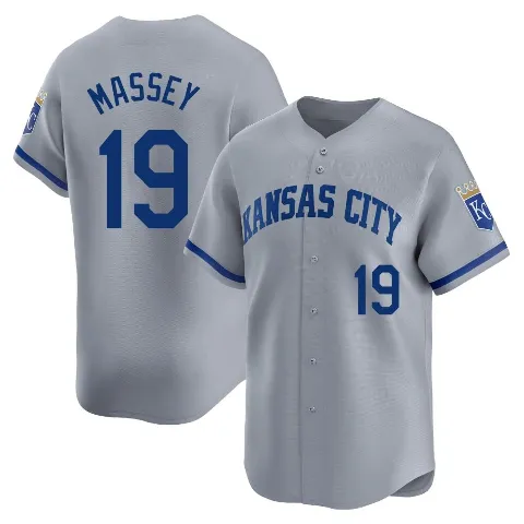 Youth Kansas City Royals ＃19 Michael Massey Gray Limited Away Jersey