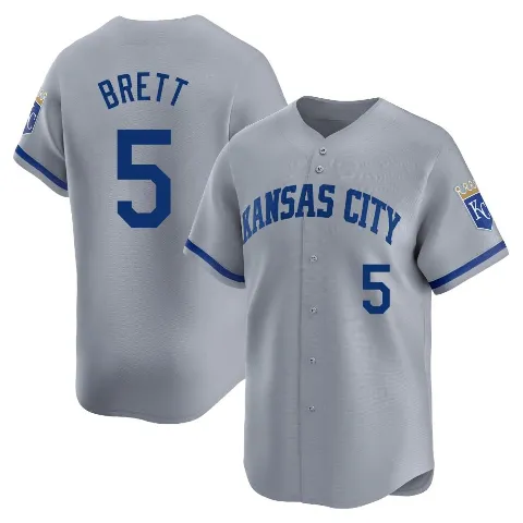 Youth Kansas City Royals ＃5 George Brett Gray Limited Away Jersey