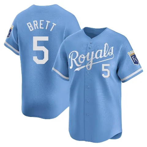 Youth Kansas City Royals ＃5 George Brett Light Blue Limited Alternate Jersey