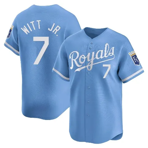 Youth Kansas City Royals ＃7 Bobby Witt Jr. Light Blue Limited Alternate Jersey