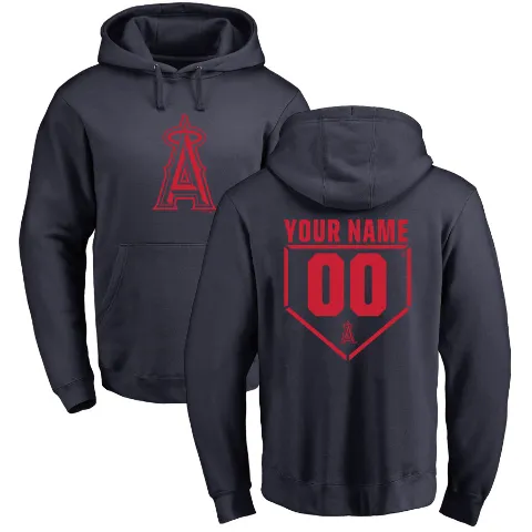 Youth Los Angeles Angels ＃00 Custom Hoodie Navy Custom RBI Pullover Hoodie -
