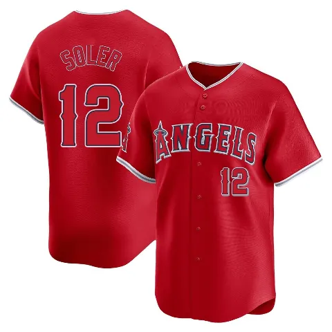 Youth Los Angeles Angels ＃12 Jorge Soler Red Limited Alternate Jersey