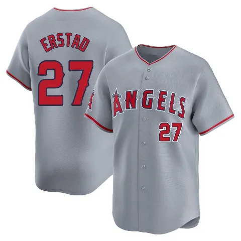 Youth Los Angeles Angels ＃27 Darin Erstad Gray Limited Away Jersey