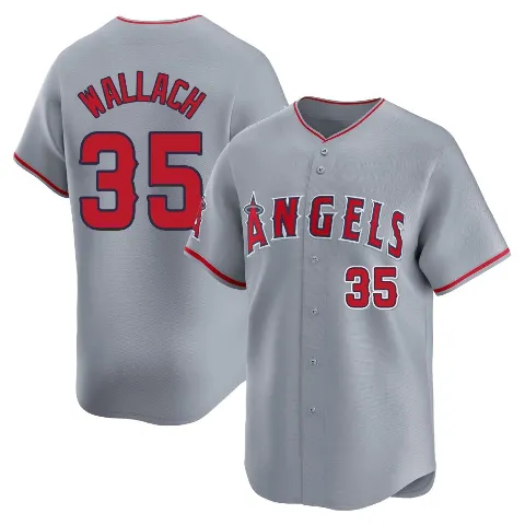 Youth Los Angeles Angels ＃35 Chad Wallach Gray Limited Away Jersey