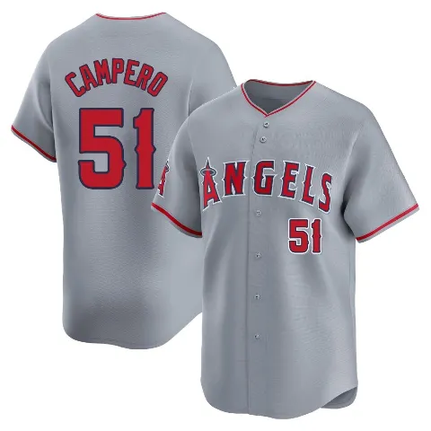 Youth Los Angeles Angels ＃51 Gustavo Campero Gray Limited Away Jersey