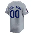Youth Los Angeles Dodgers ＃00 Custom Gray Limited Away World Series Champions Jersey