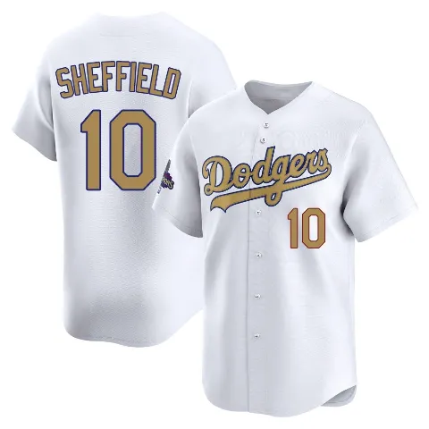 Youth Los Angeles Dodgers ＃10 Gary Sheffield Gold Limited White 2025 Collection Jersey