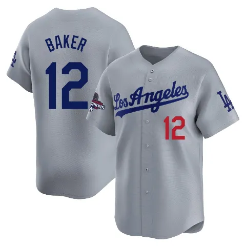 Youth Los Angeles Dodgers ＃12 Dusty Baker Gray Limited Away World Series Champions Jersey