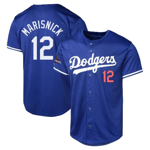 Youth Los Angeles Dodgers ＃12 Jake Marisnick Royal Limited Alternate World Series Champions Jersey