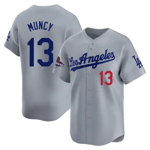 Youth Los Angeles Dodgers ＃13 Max Muncy Gray Limited Away World Series Champions Jersey