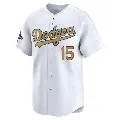 Youth Los Angeles Dodgers ＃15 Austin Barnes Gold Limited White 2025 Collection Jersey