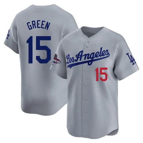 Youth Los Angeles Dodgers ＃15 Shawn Green Gray Limited Away World Series Champions Jersey