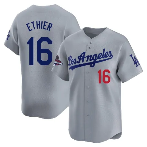 Youth Los Angeles Dodgers ＃16 Andre Ethier Gray Limited Away World Series Champions Jersey