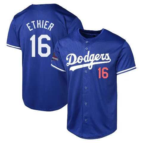 Youth Los Angeles Dodgers ＃16 Andre Ethier Royal Limited Alternate World Series Champions Jersey