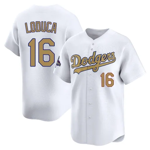 Youth Los Angeles Dodgers ＃16 Paul Loduca Gold Limited White 2025 Collection Jersey