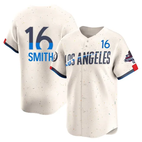 Youth Los Angeles Dodgers ＃16 Will Smith Cream Limited 2024 City Connect World Series Champions Jersey