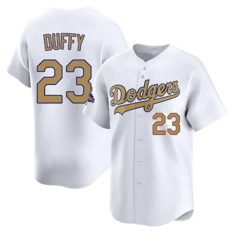 Youth Los Angeles Dodgers ＃23 Danny Duffy Gold Limited White 2025 Collection Jersey