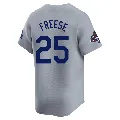 Youth Los Angeles Dodgers ＃25 David Freese Gray Limited Away World Series Champions Jersey
