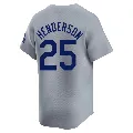 Youth Los Angeles Dodgers ＃25 Rickey Henderson Gray Limited Away 2024 World Series Jersey