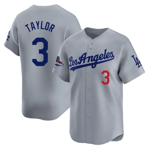 Youth Los Angeles Dodgers ＃3 Chris Taylor Gray Limited Away World Series Champions Jersey