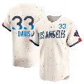 Youth Los Angeles Dodgers ＃33 Eric Davis Cream Limited 2024 City Connect World Series Champions Jersey