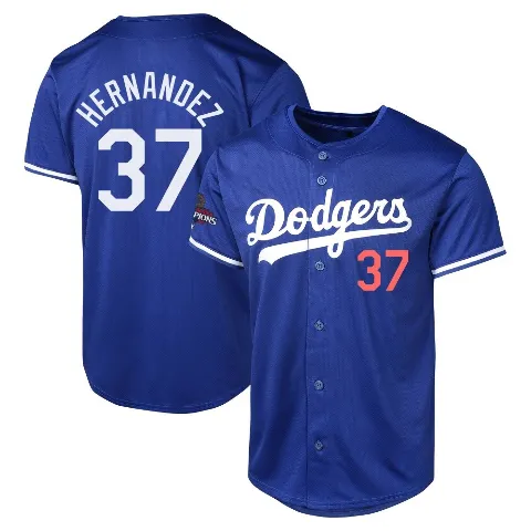 Youth Los Angeles Dodgers ＃37 Teoscar Hernandez Royal Limited Alternate World Series Champions Jersey