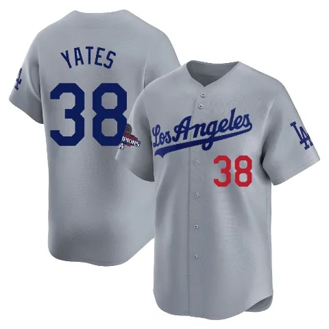 Youth Los Angeles Dodgers ＃38 Kirby Yates Gray Limited Away World Series Champions Jersey