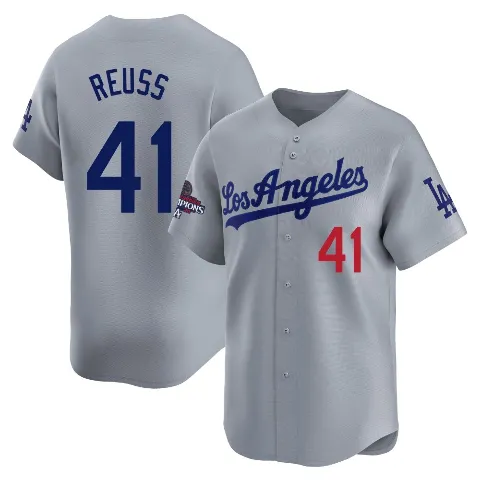 Youth Los Angeles Dodgers ＃41 Jerry Reuss Gray Limited Away World Series Champions Jersey