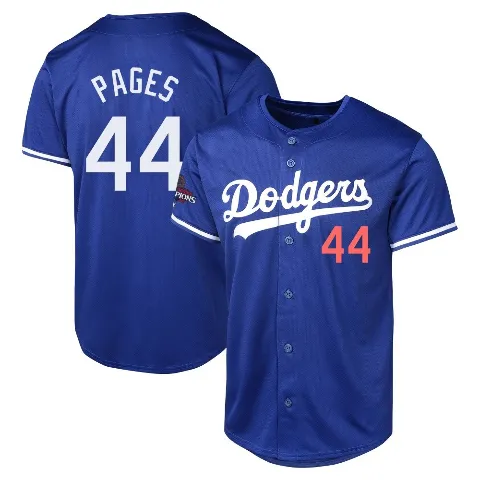 Youth Los Angeles Dodgers ＃44 Andy Pages Royal Limited Alternate World Series Champions Jersey