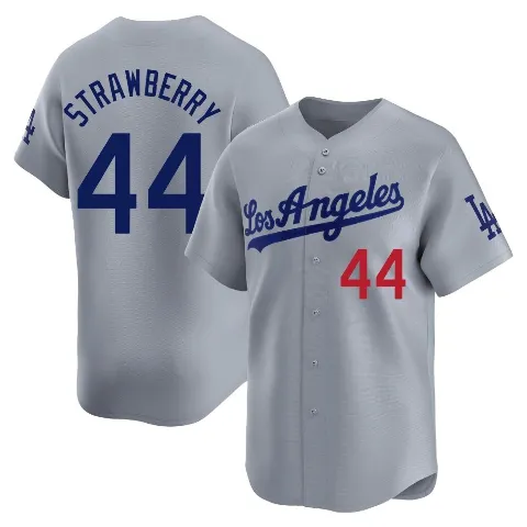 Youth Los Angeles Dodgers ＃44 Darryl Strawberry Gray Limited Away Jersey