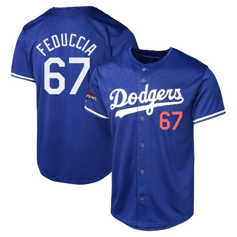 Youth Los Angeles Dodgers ＃67 Hunter Feduccia Royal Limited Alternate World Series Champions Jersey
