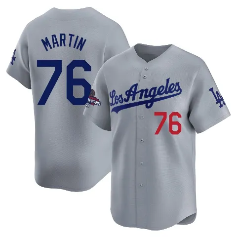 Youth Los Angeles Dodgers ＃76 J.D. Martin Gray Limited Away World Series Champions Jersey