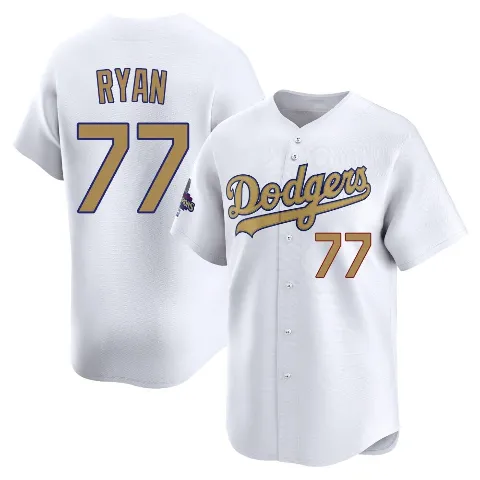 Youth Los Angeles Dodgers ＃77 River Ryan Gold Limited White 2025 Collection Jersey