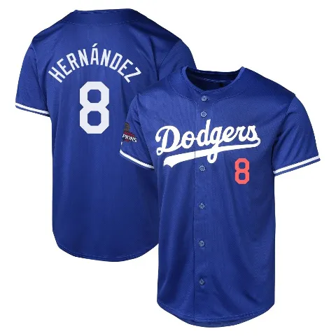 Youth Los Angeles Dodgers ＃8 Enrique Hernandez Royal Limited Alternate World Series Champions Jersey