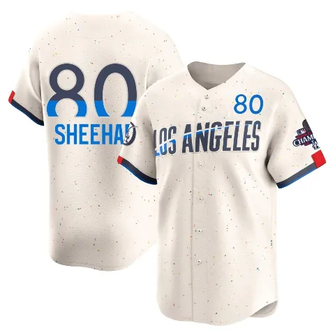 Youth Los Angeles Dodgers ＃80 Emmet Sheehan Cream Limited 2024 City Connect World Series Champions Jersey