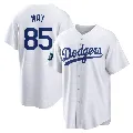 Youth Los Angeles Dodgers ＃85 Dustin May White Replica 2024 World Tour Seoul Series Home Jersey