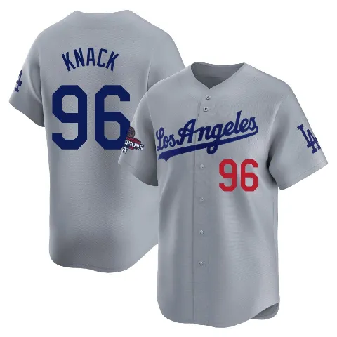 Youth Los Angeles Dodgers ＃96 Landon Knack Gray Limited Away World Series Champions Jersey