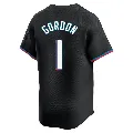 Youth Miami Marlins ＃1 Nick Gordon Black Limited Alternate Jersey