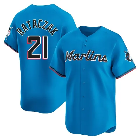 Youth Miami Marlins ＃21 Eric Rataczak Blue Limited Alternate Jersey