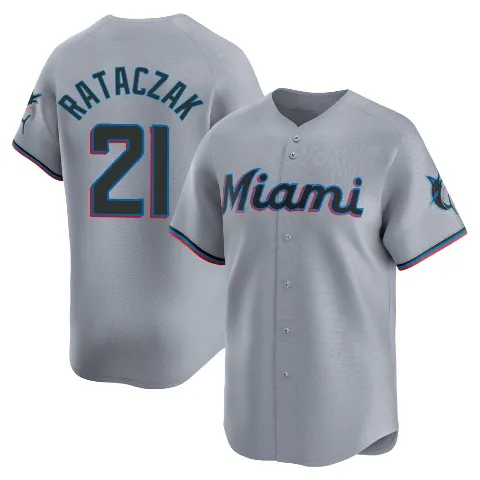 Youth Miami Marlins ＃21 Eric Rataczak Gray Limited Road Jersey
