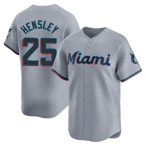 Youth Miami Marlins ＃25 David Hensley Gray Limited Road Jersey